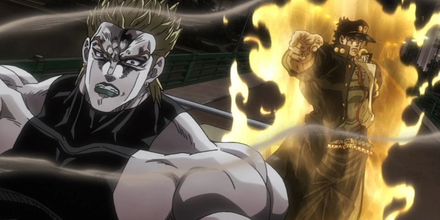 Jotaro traps DIO in frozen time