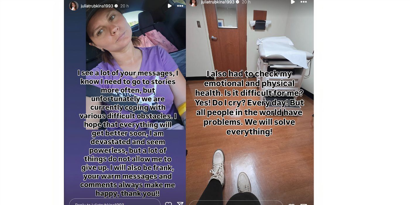 Julia Trubkina in 90 day fiance on ig stories about health