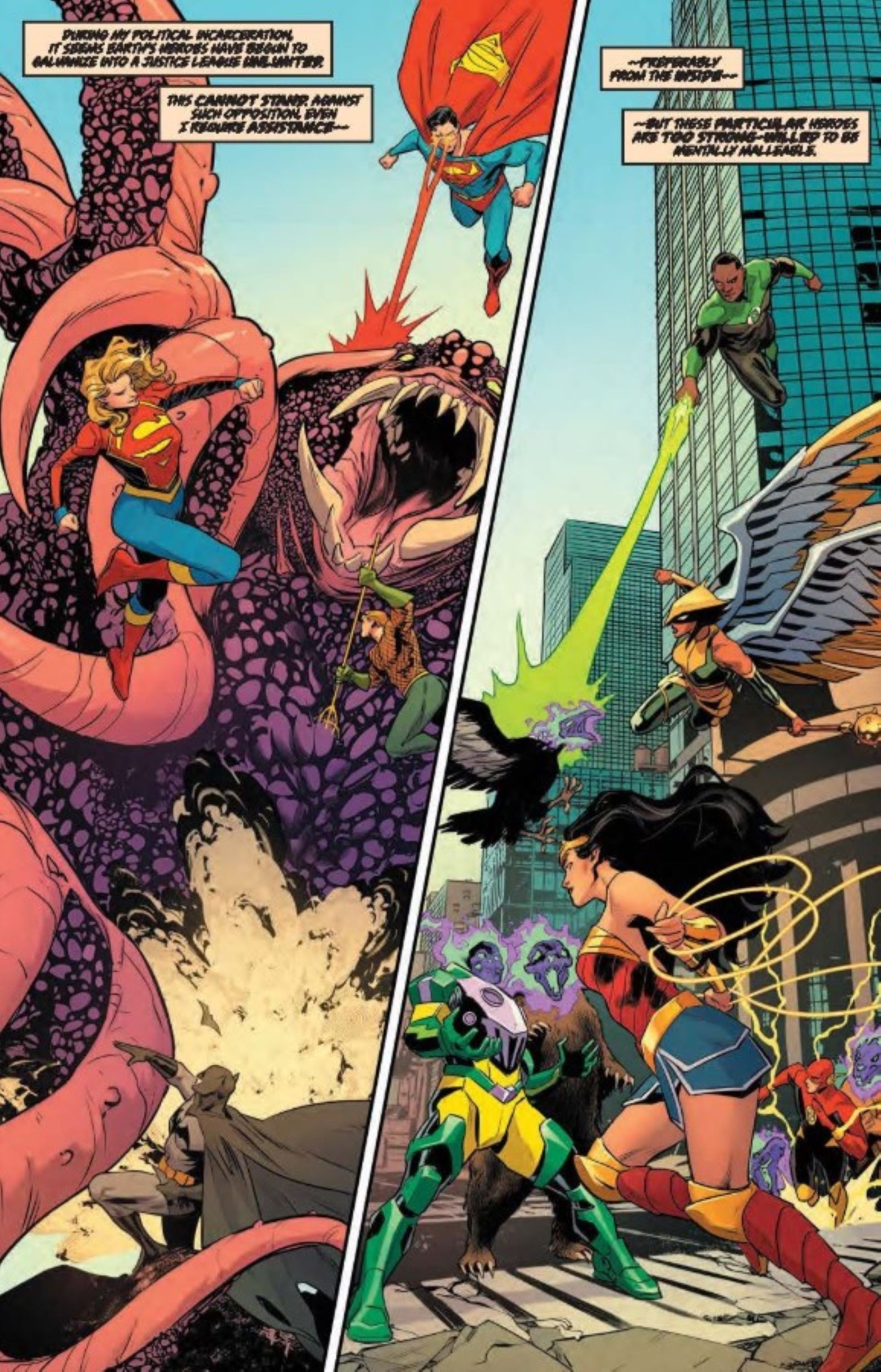 Justice LEague Unlimited #6 JL fighting