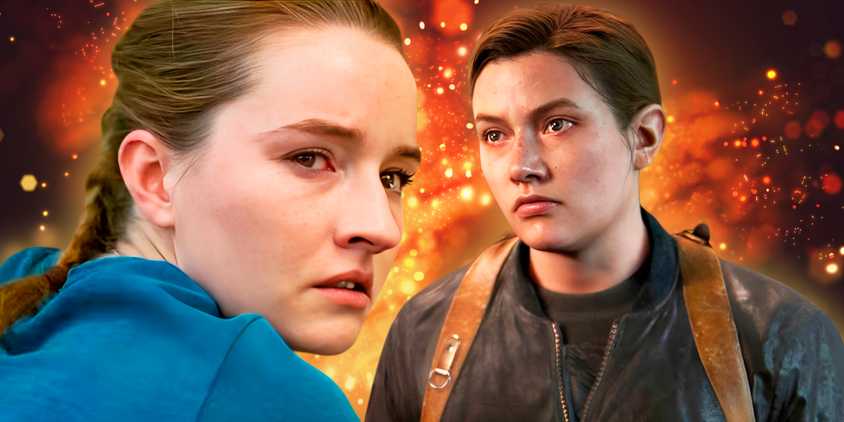 Kaitlyn Dever as Abby from The Last of Us season 2 next to Abby in The Last of Us Part II video game