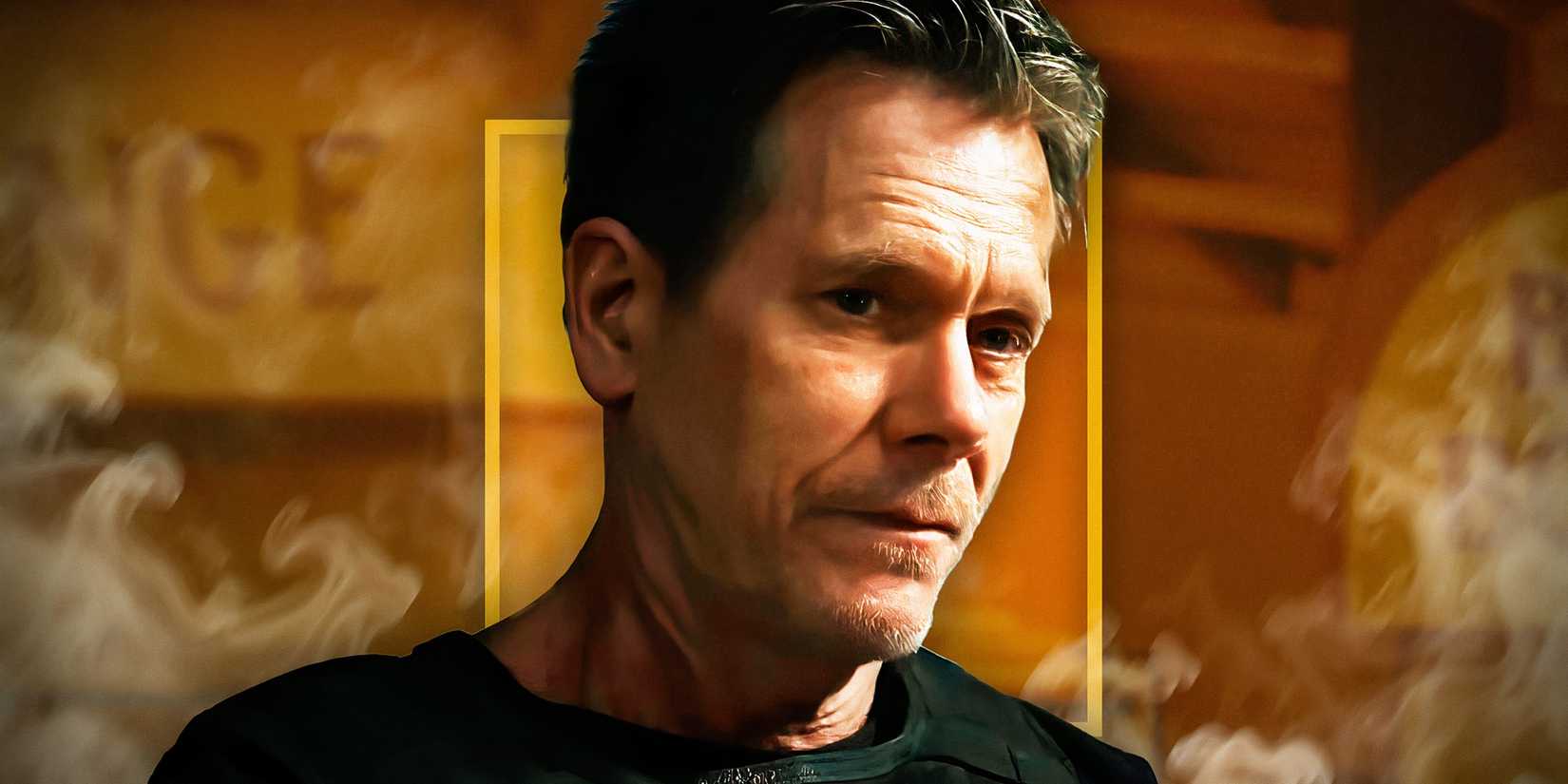 Kevin Bacon as Hub looking bemused in The Bondsman Interview header