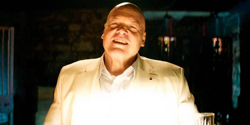 Kingpin smiles in a white suit in Daredevil Born Again