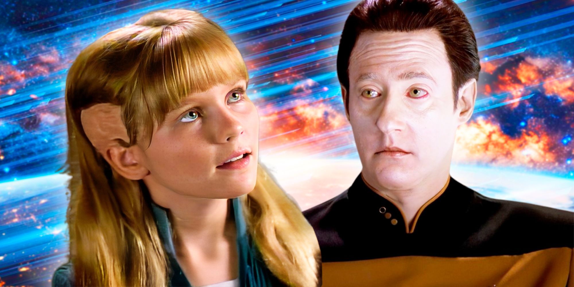 Kristen Dunst as a Kid on TNG and Data
