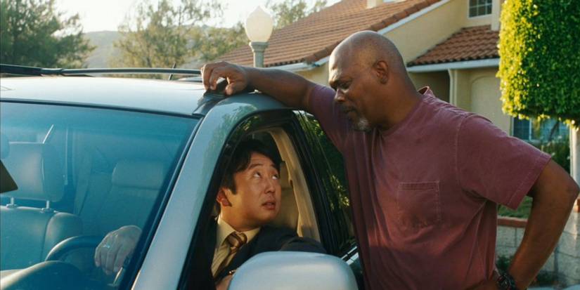 lakeview terrace man in car next to Samuel L Jackson
