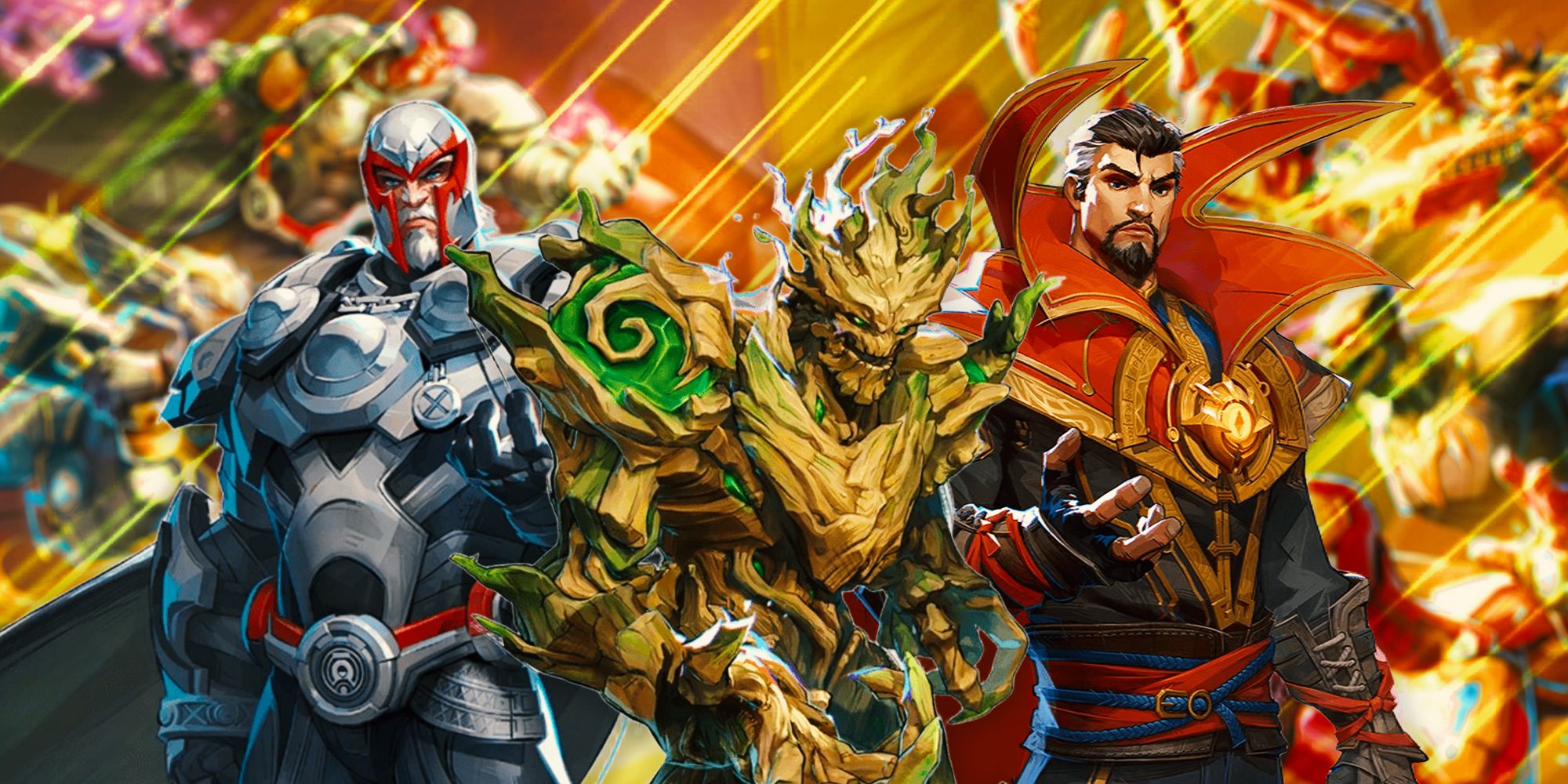 Magneto, Groot and Doctor Strange From Marvel Rivals