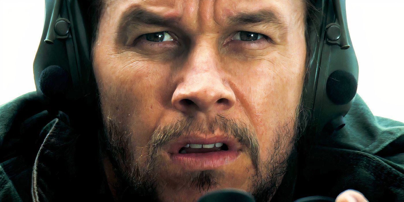 Mark Wahlberg looking stunned while camping in Shooter
