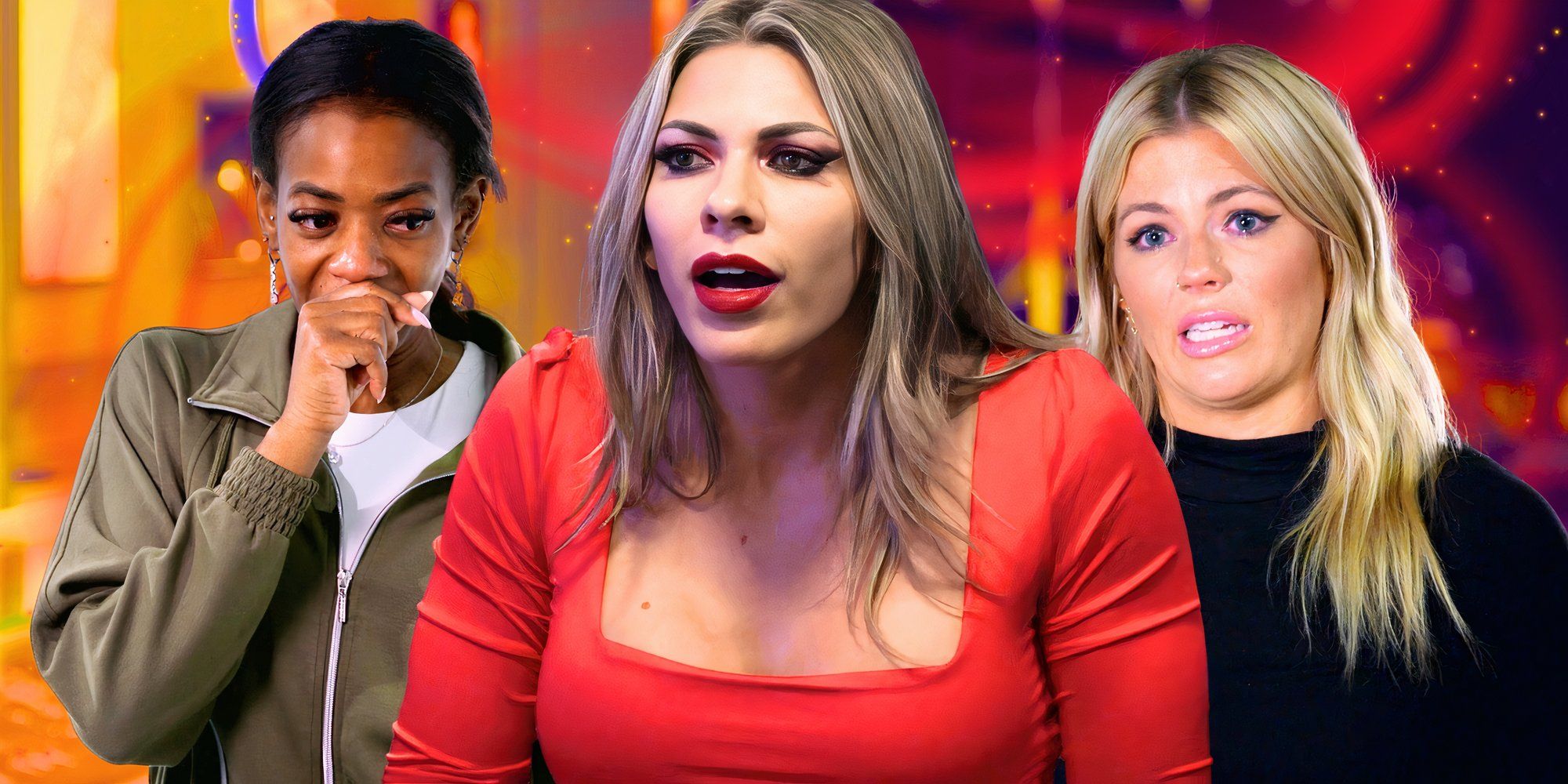 Married at first season 18 stars emem obot madison myers and michelle tomblin looking upset in montage