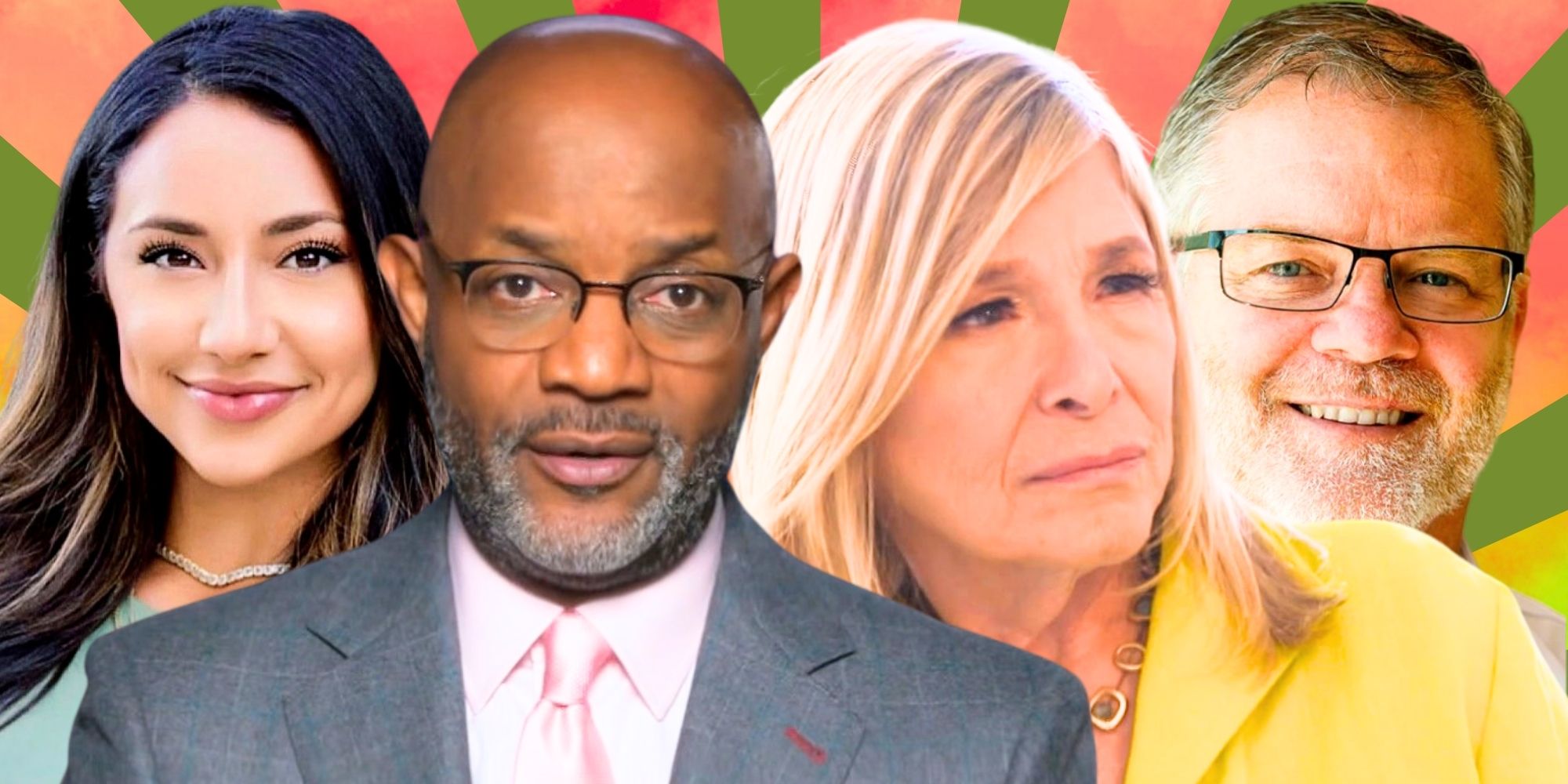 Married at First Sight experts Pastor Cal &amp; Dr. Pepper &amp; season 19 cast Jalyn &amp; Patric in side by side images