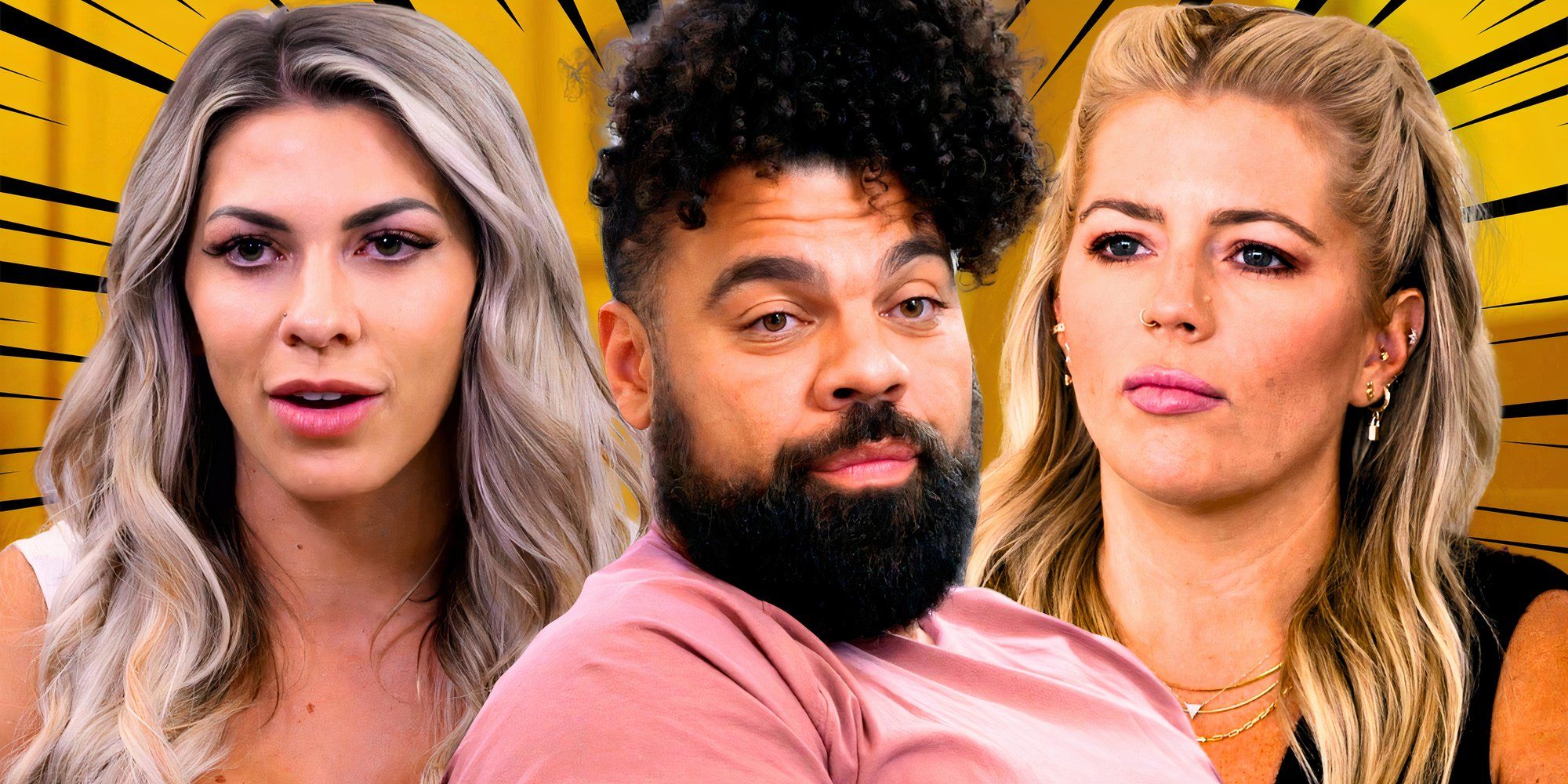 married at first sight season 18 stars madison myers david trimble and michelle tomblin with all looking upset