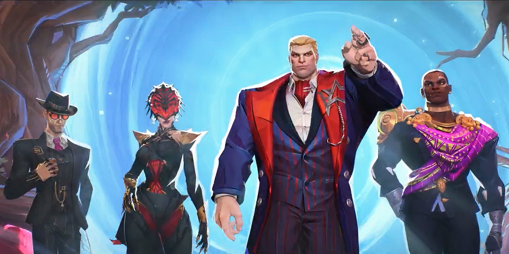 Black Widow, Captain America, and Black Panther in their Marvel Rivals Hellfire suits arriving to Krakoa