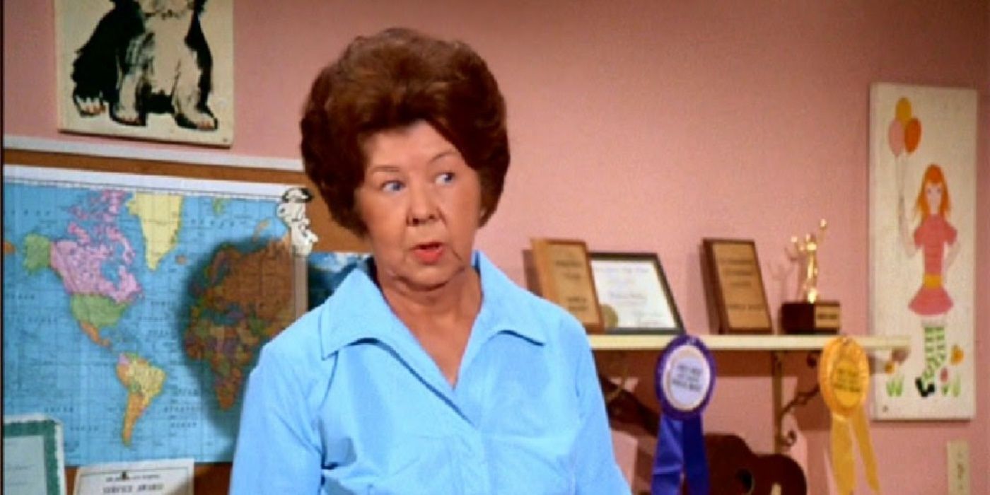 Mary Treen in maid&rsquo;s outfit on The Brady Bunch