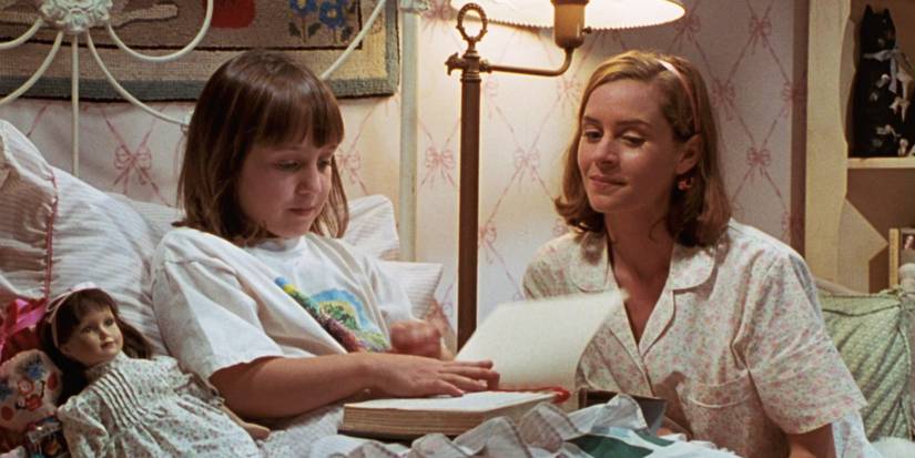 Matilda 1996 Matilda in bed with Miss Honey next to it at the end of the movie