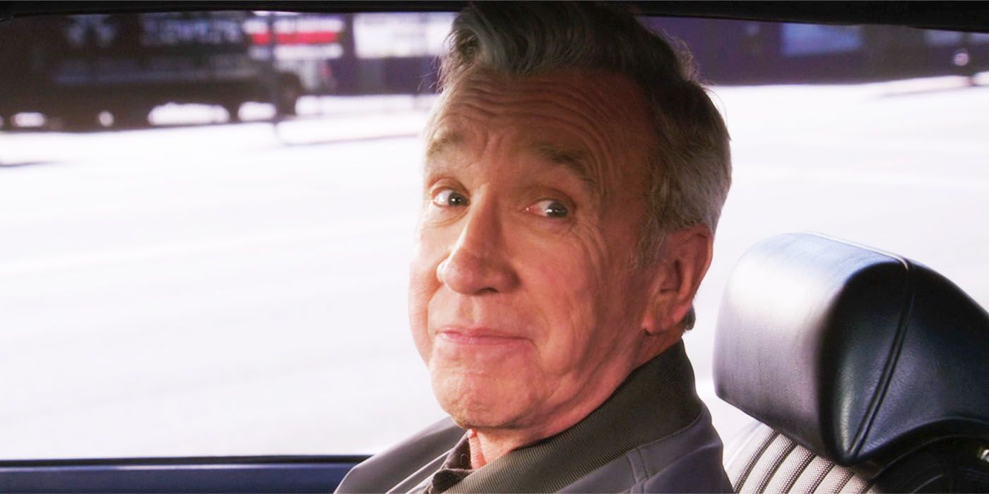 Matt in a car in Shifting Gears season 1, episode 10, looking at Riley