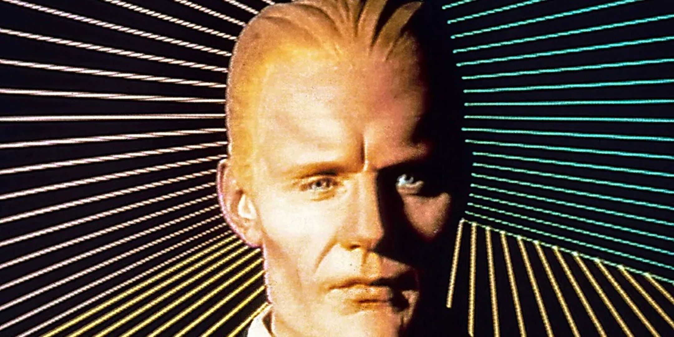 Max Headroom glares blankly ahead.