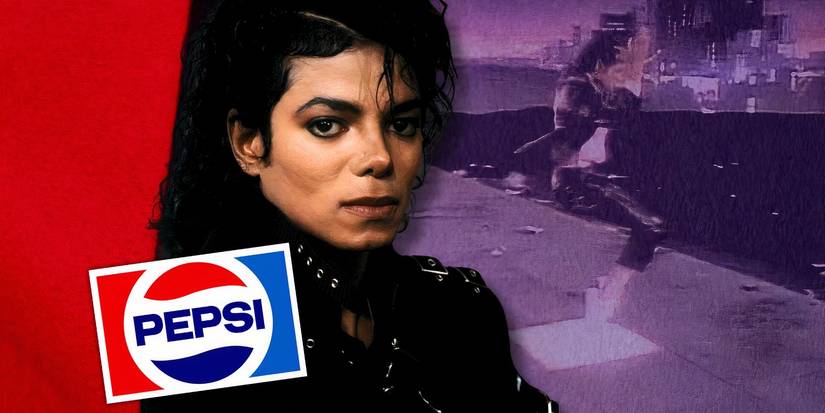Michael Jackson alongside the Pepsi logo