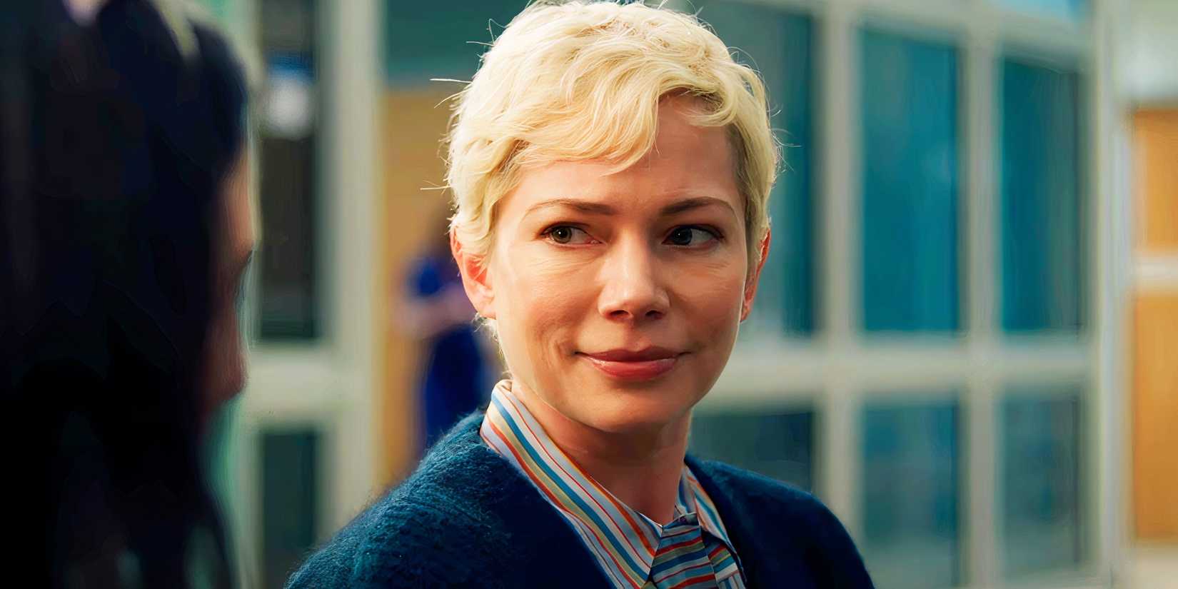 Michelle Williams subtly smiling as Molly in Dying for Sex