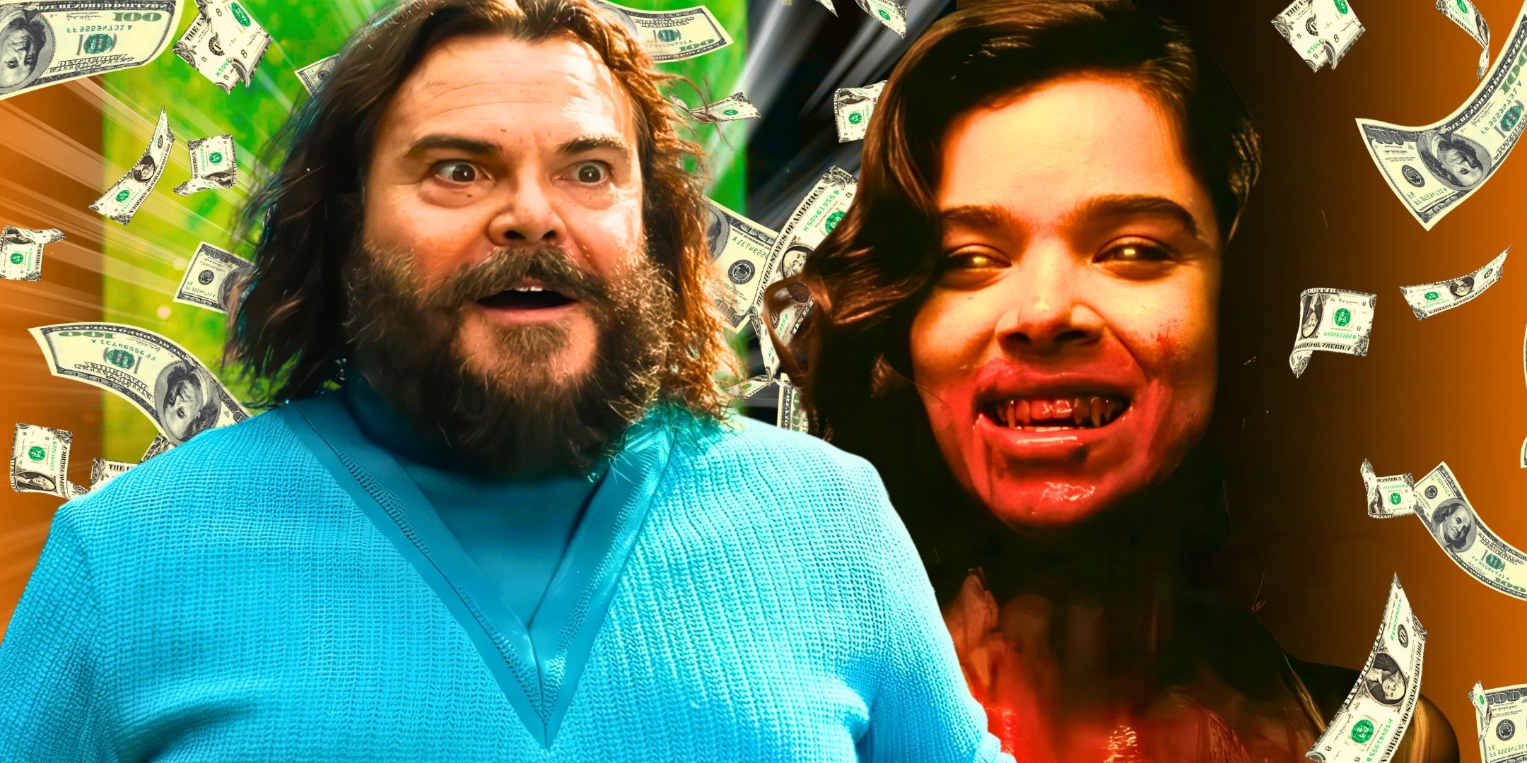 ack Black from Minecraft and Hailee Steinfeld from Sinners with money behind them