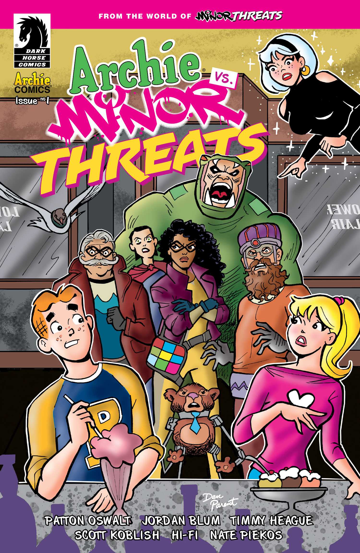 Archie and Veronica interrupted drinking milkshakes by the MInor Threats characters.