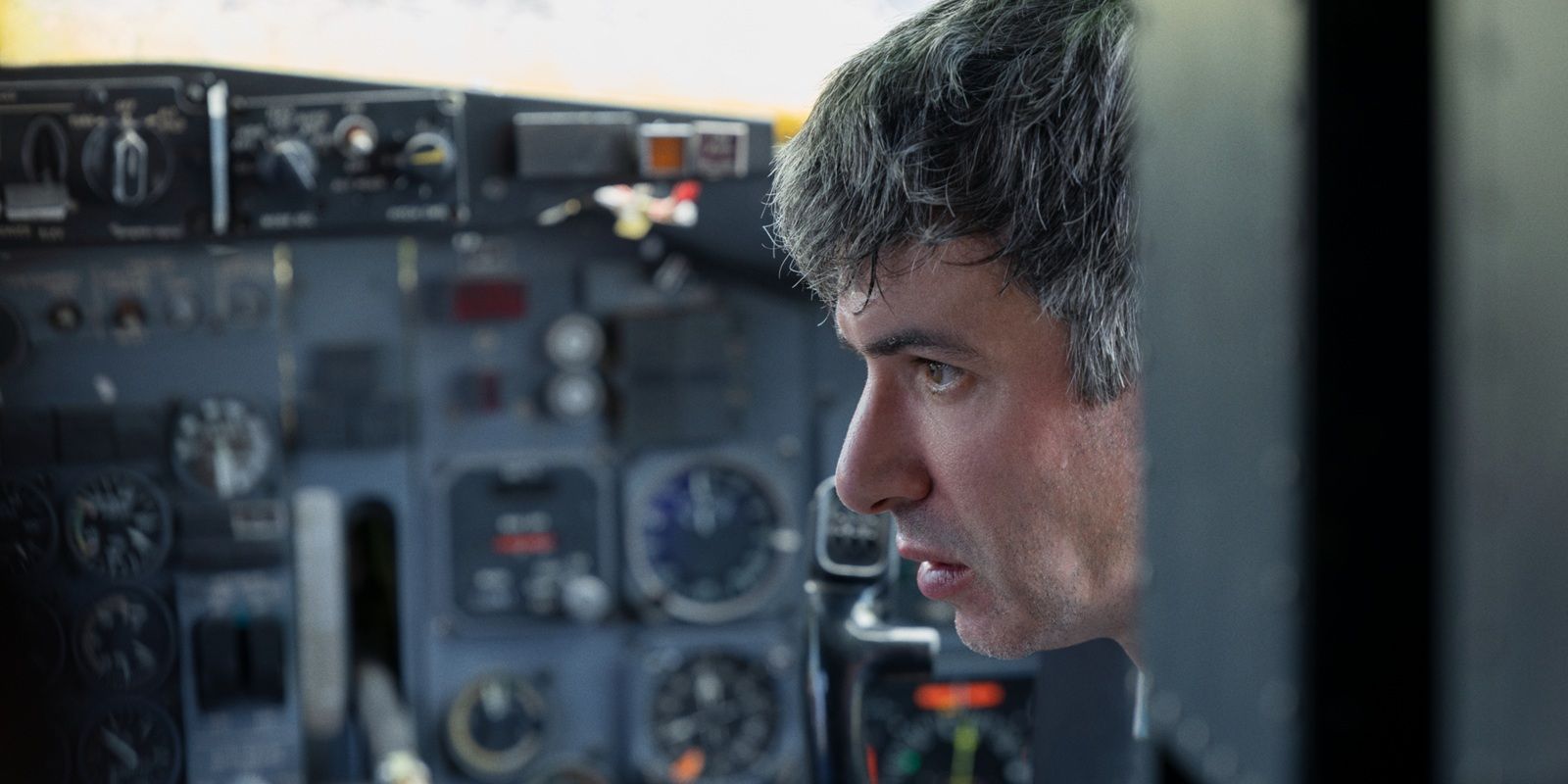 Nathan Fielder in a cockpit in The Rehearsal season 2