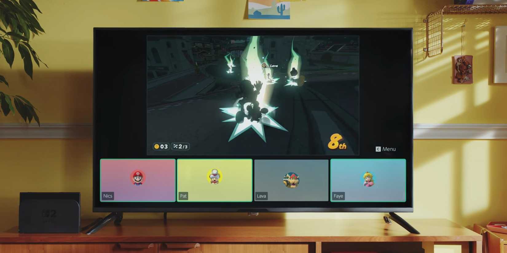 Nintendo Switch 2's GameChat shows multiple screens.