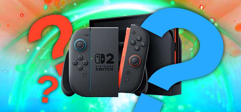 Nintendo switch 2 with question marks for all the FAQs