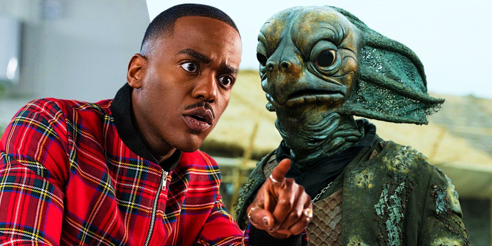 Nucti Gatwa as the Fifteenth Doctor with a Sea Devil from Doctor Who