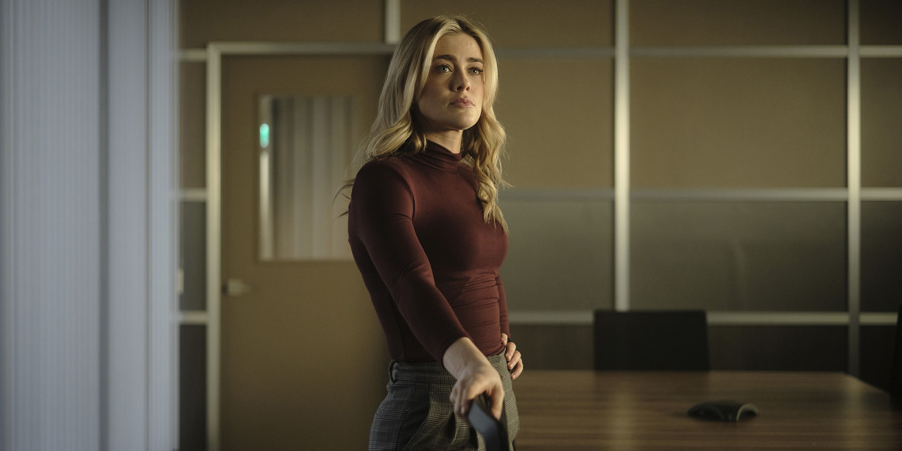 Melissa Roxburgh as Rebecca ‘Bex’ Henderson in The Hunting Party season 1, episode 10