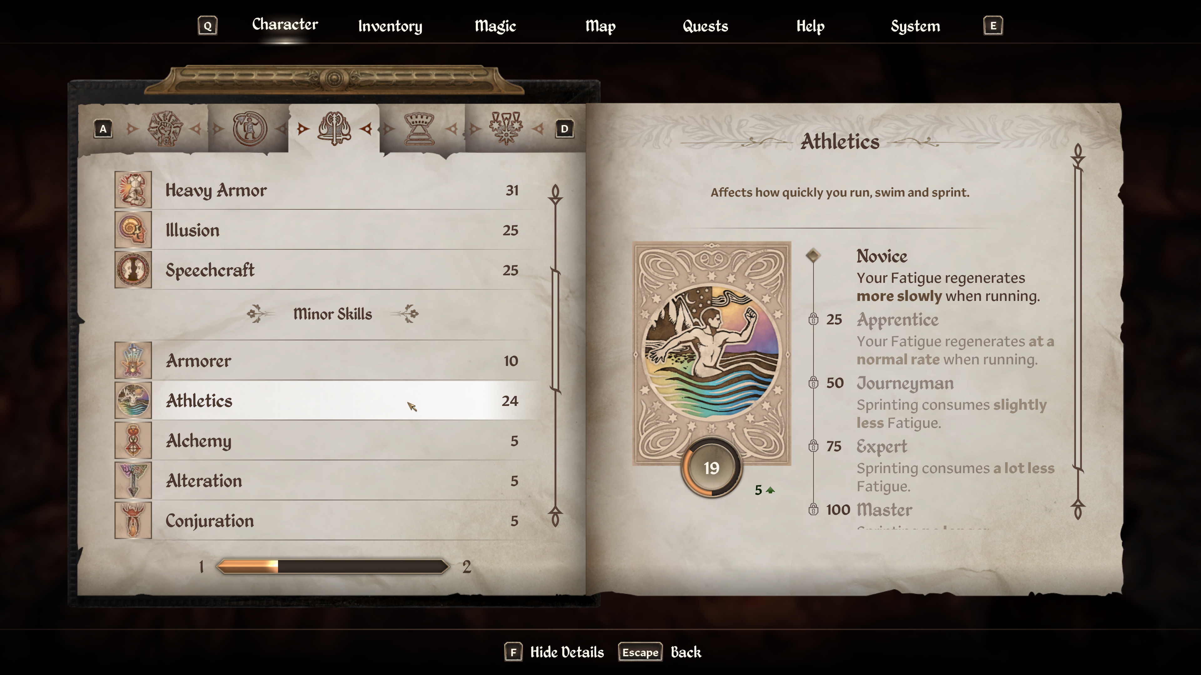 Oblivion Athletics skills