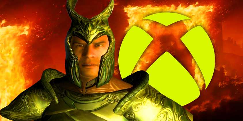 Oblivion Remaster character with the xboy logo