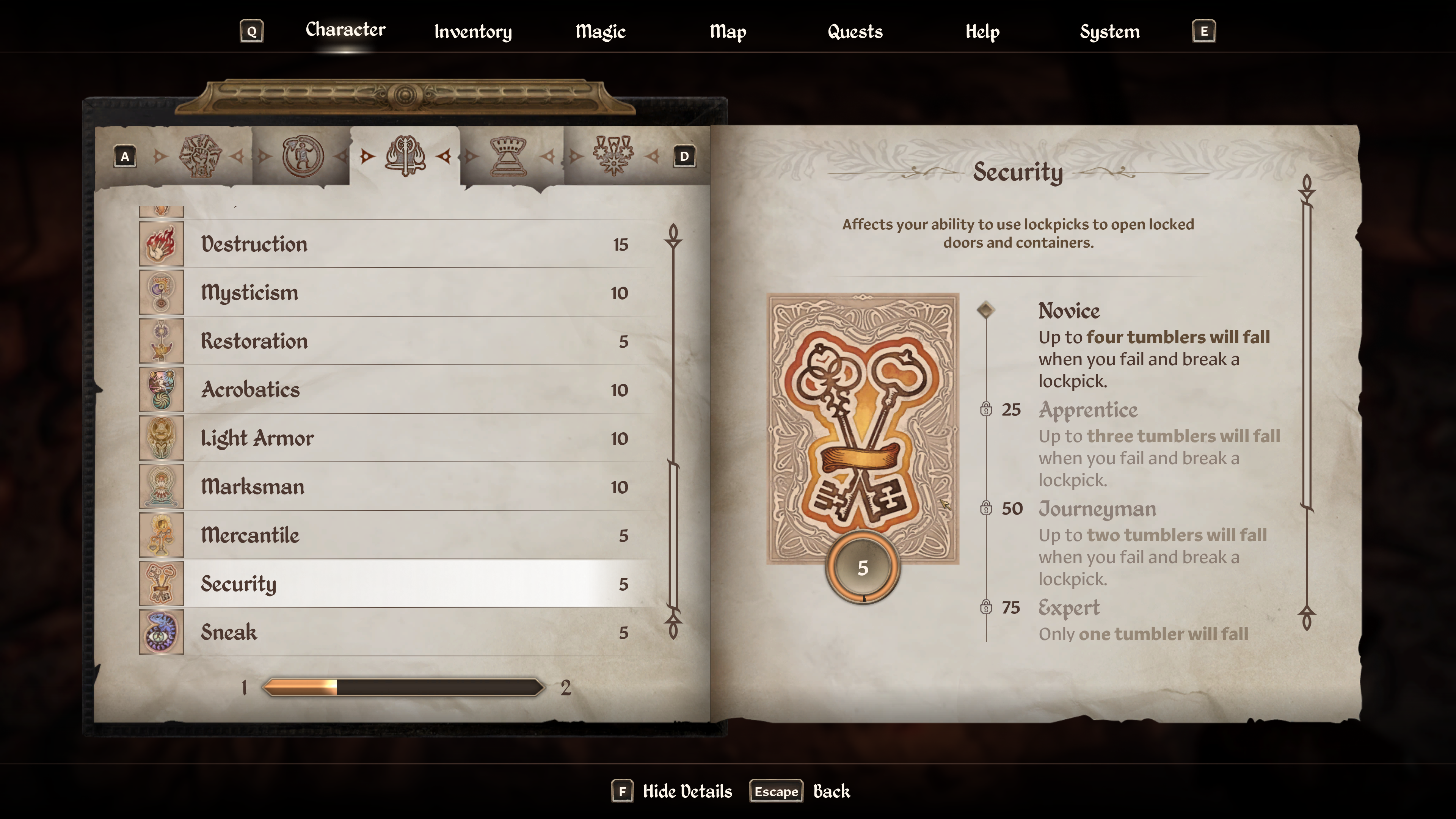 Oblivion Security skills
