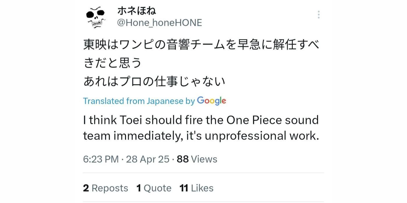 one-piece-animators-tweet-about-toei-animation-sound-team O animador de uma peça Sparks debate depois de pedir que parte da equipe do anime seja demitida