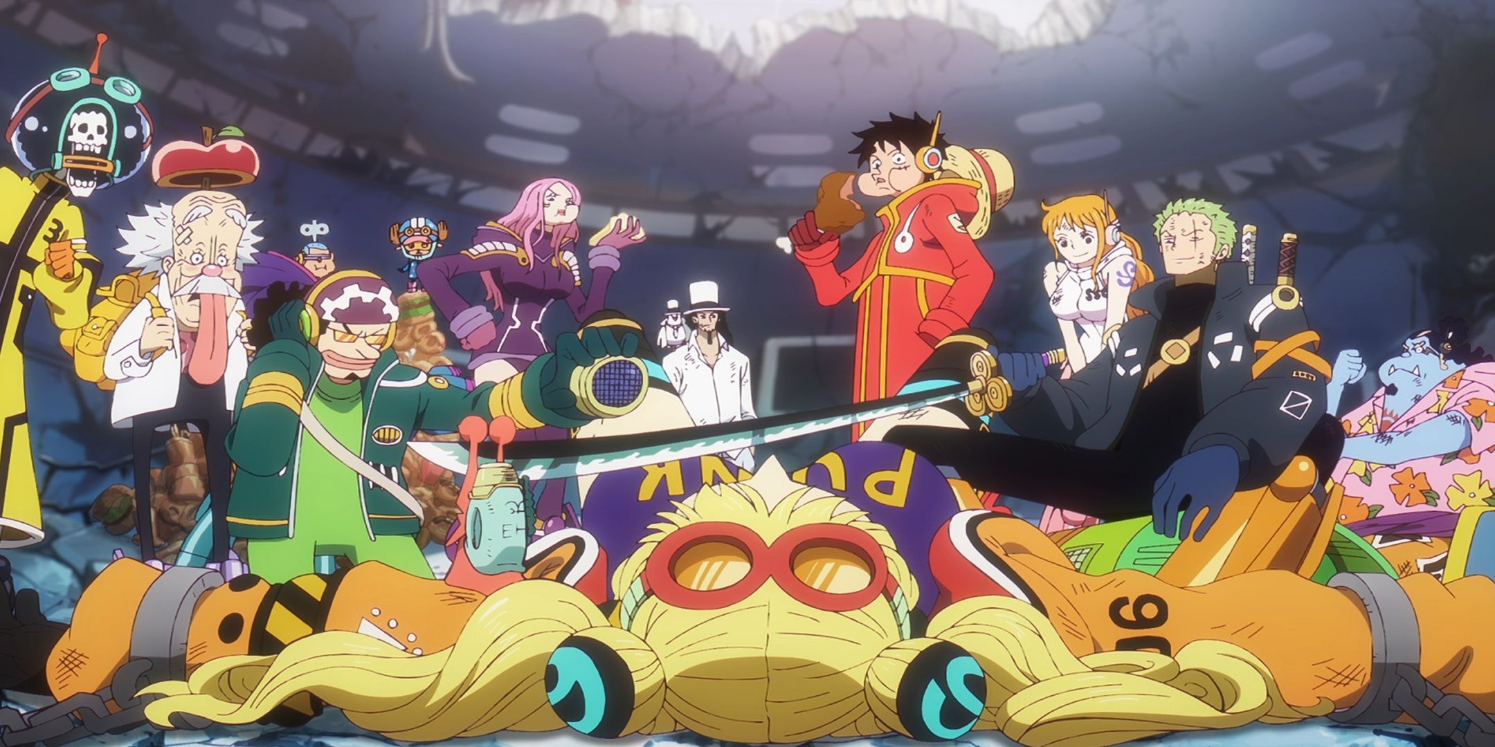 The Straw Hats and others stand victorious over York