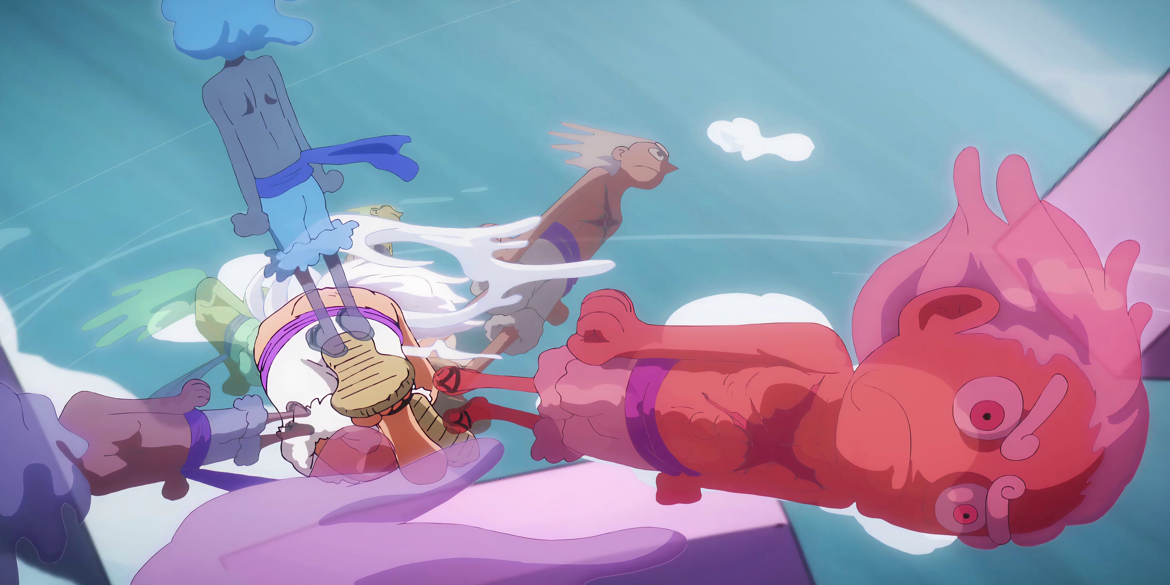 Luffy spinning around in Gear 5