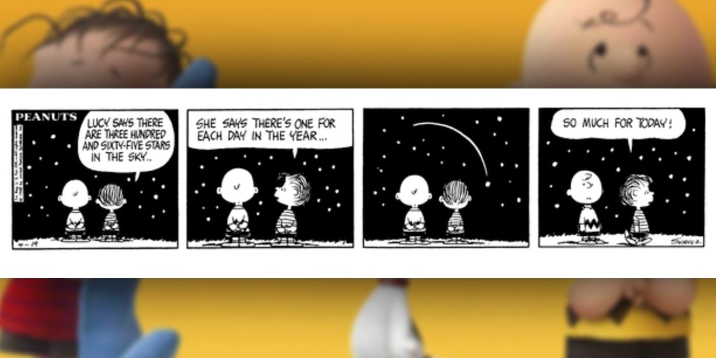 peanuts comic where charlie brown and linus watch the sky