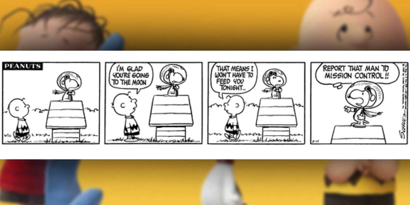 peanuts comic where snoopy is an astronaut