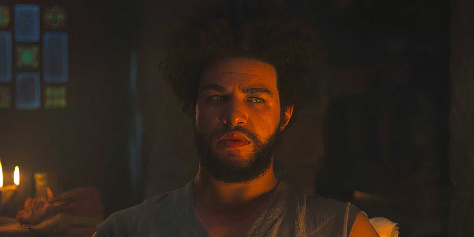 Perrin looking concerned in The Wheel of Time season 3 episode 6