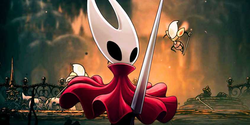 An image of Hornet from Hollow Knight overlaid on a screenshot of a battle in Silksong