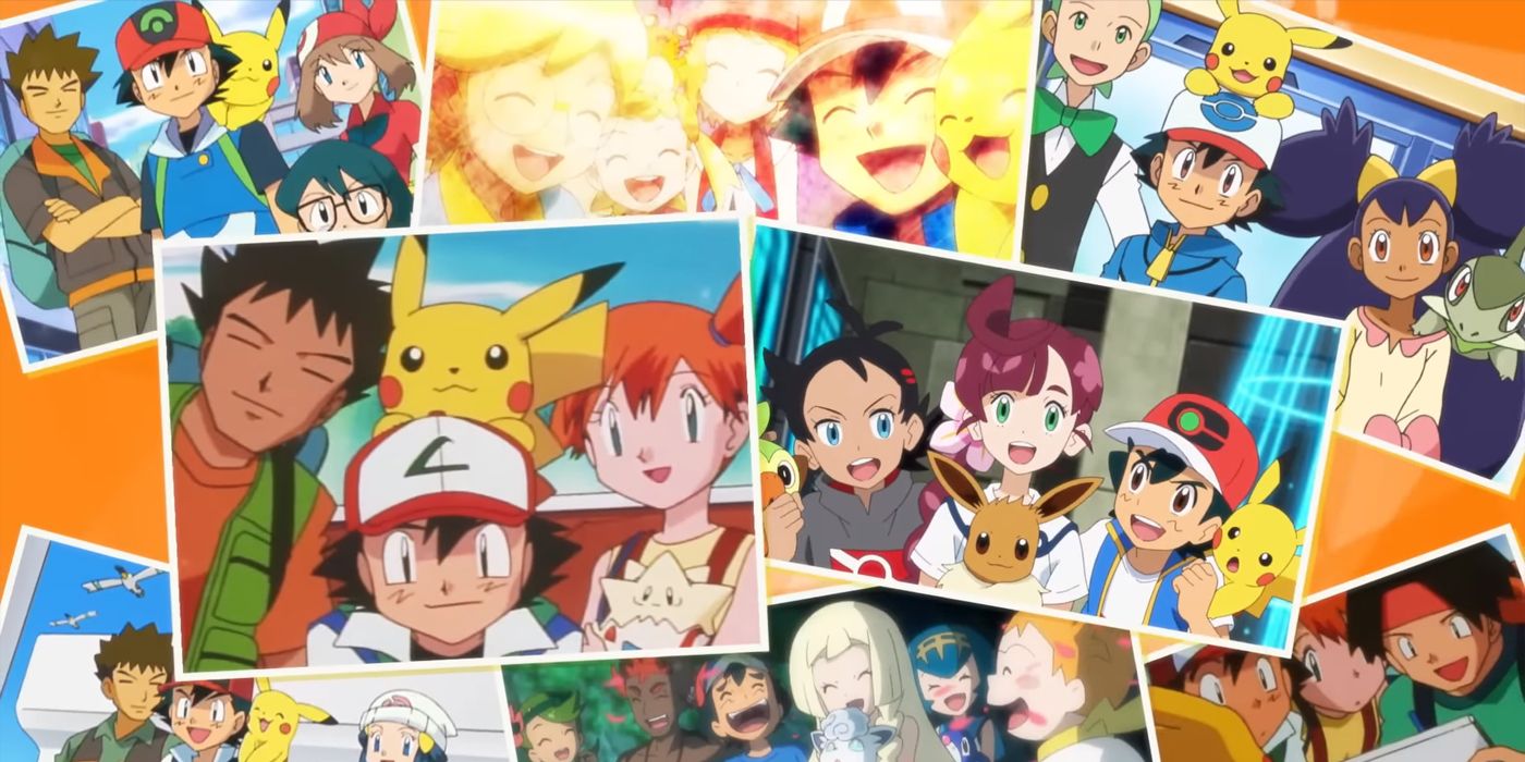 photos of Ash with various companions over the years.