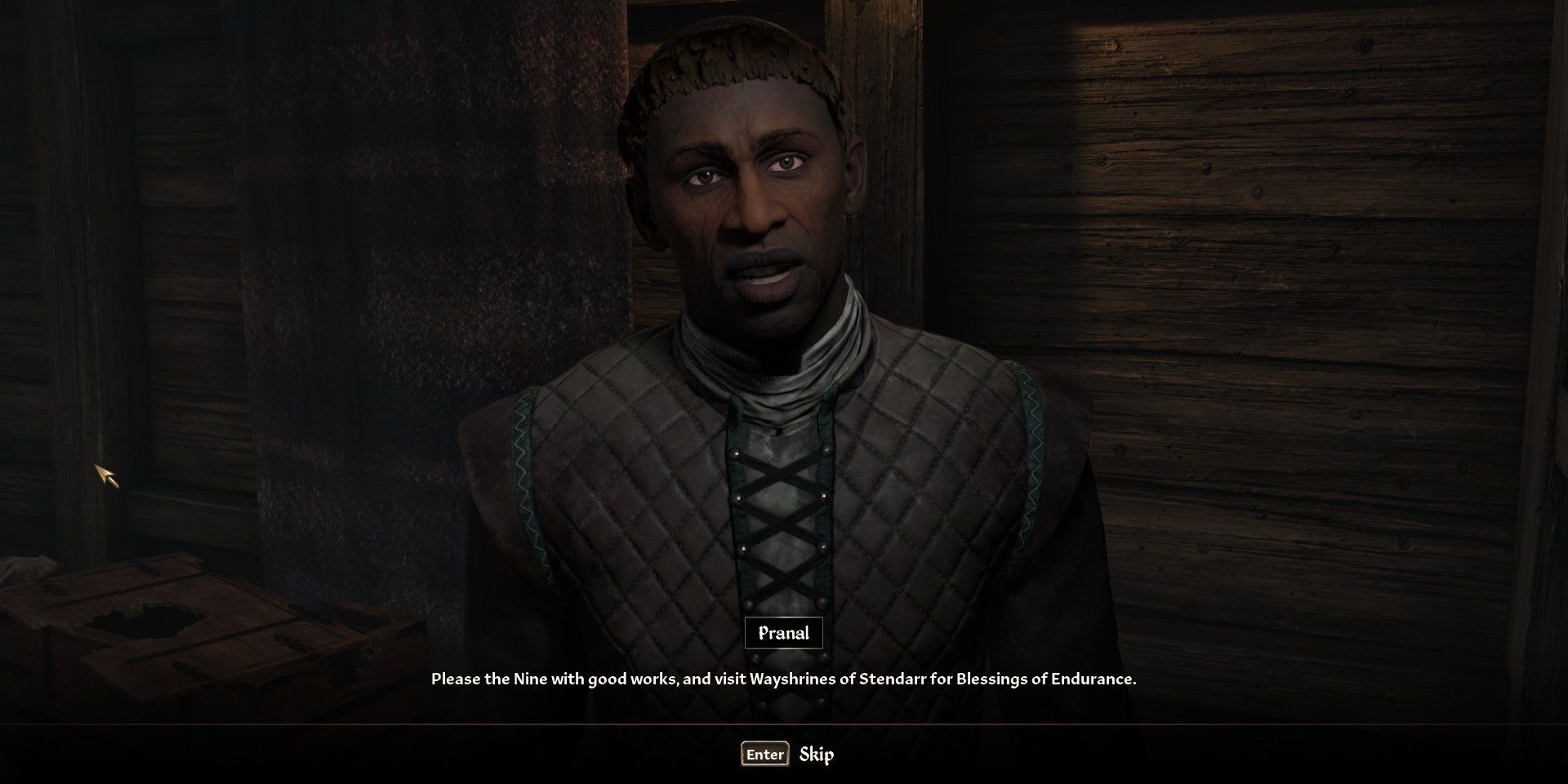 Pranal speaking to the player about Wayshrines of Stendarr in Oblivion Remastered
