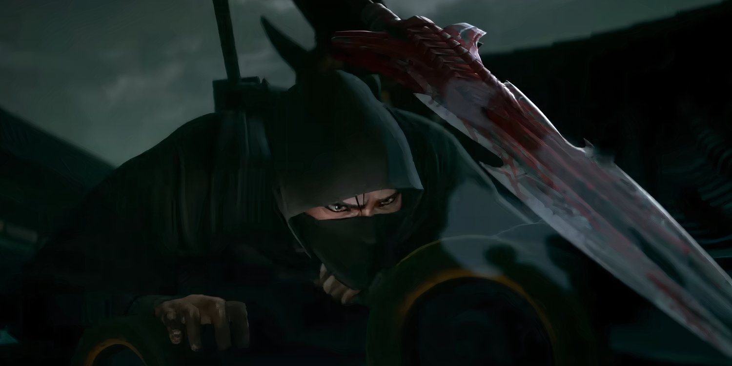 A ninja holding a bloody sword in Predator: Killer Of Killers
