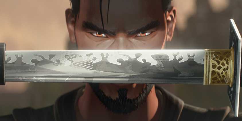 Predator: Killer of Killers Ninja still with sword in front of his face