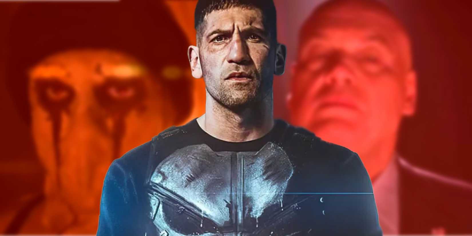 Punisher Daredevil Born Again With Kingpin and Muse in Background Custom MCU Image