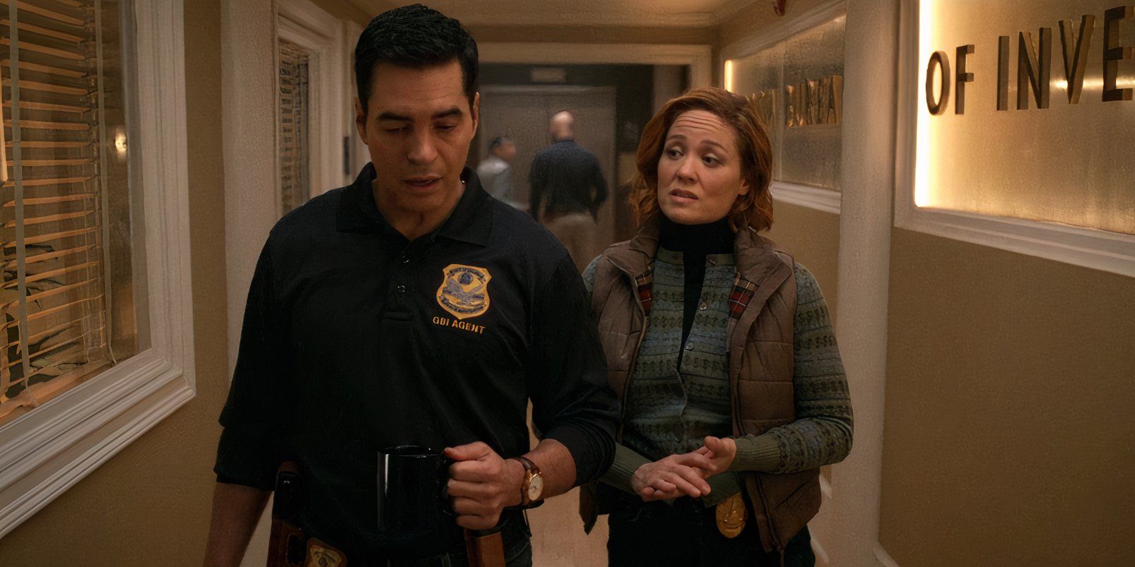 Ramon Rodriguez as Will Trent and Erika Christensen as Angie Polaski in Will Trent season 3, episode 13 (1)