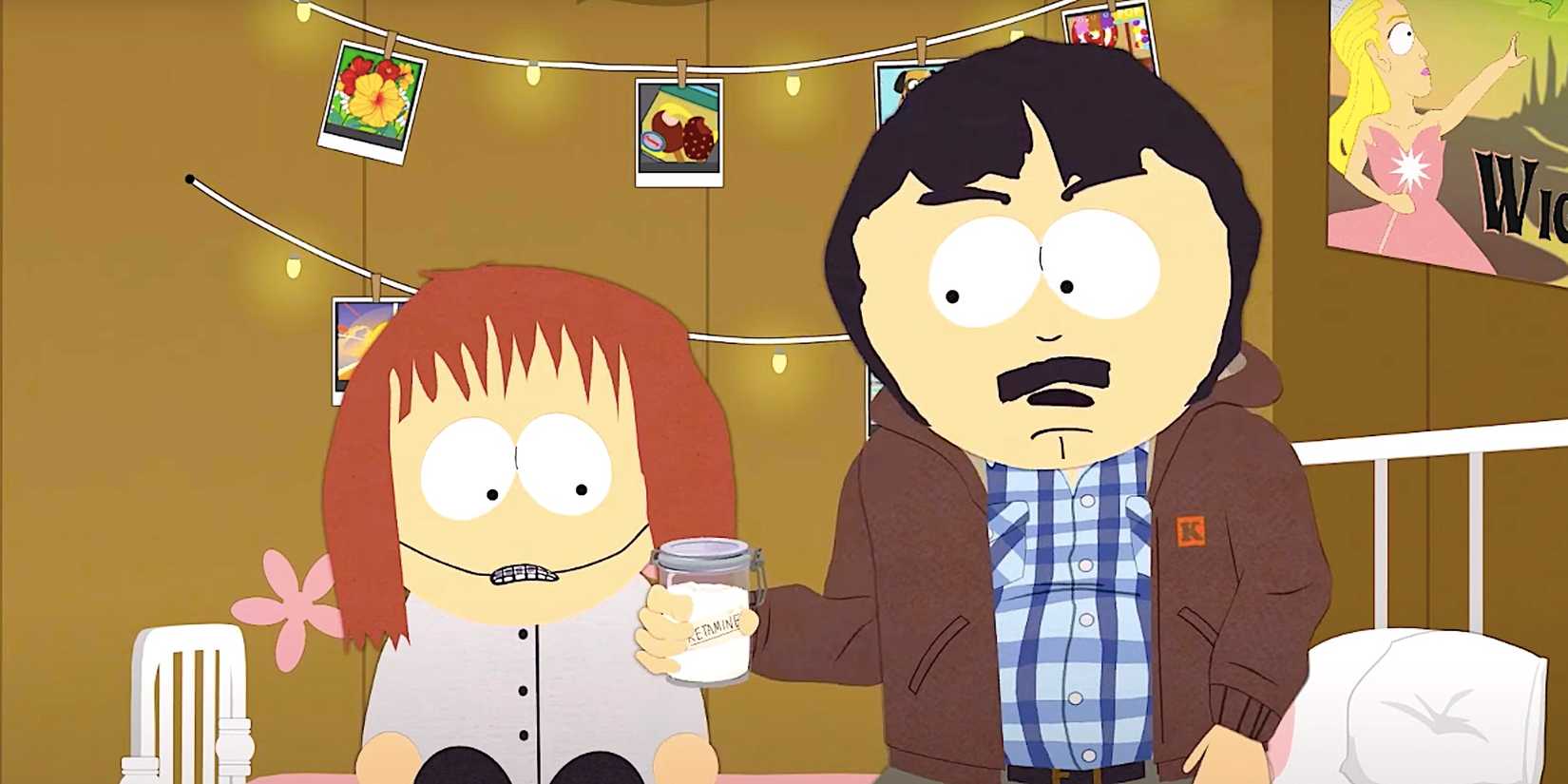 Randy offers Shelley a jar of ketamine on her bed in South Park season 27 trailer