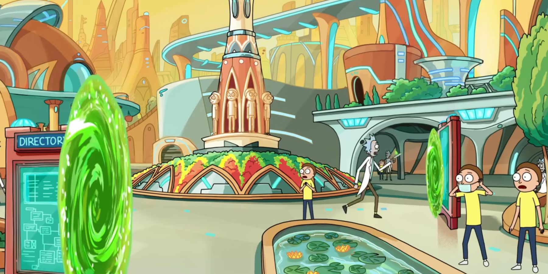 Rick and Mortys panicking as the Citadel begins to collapse in Rick and Morty