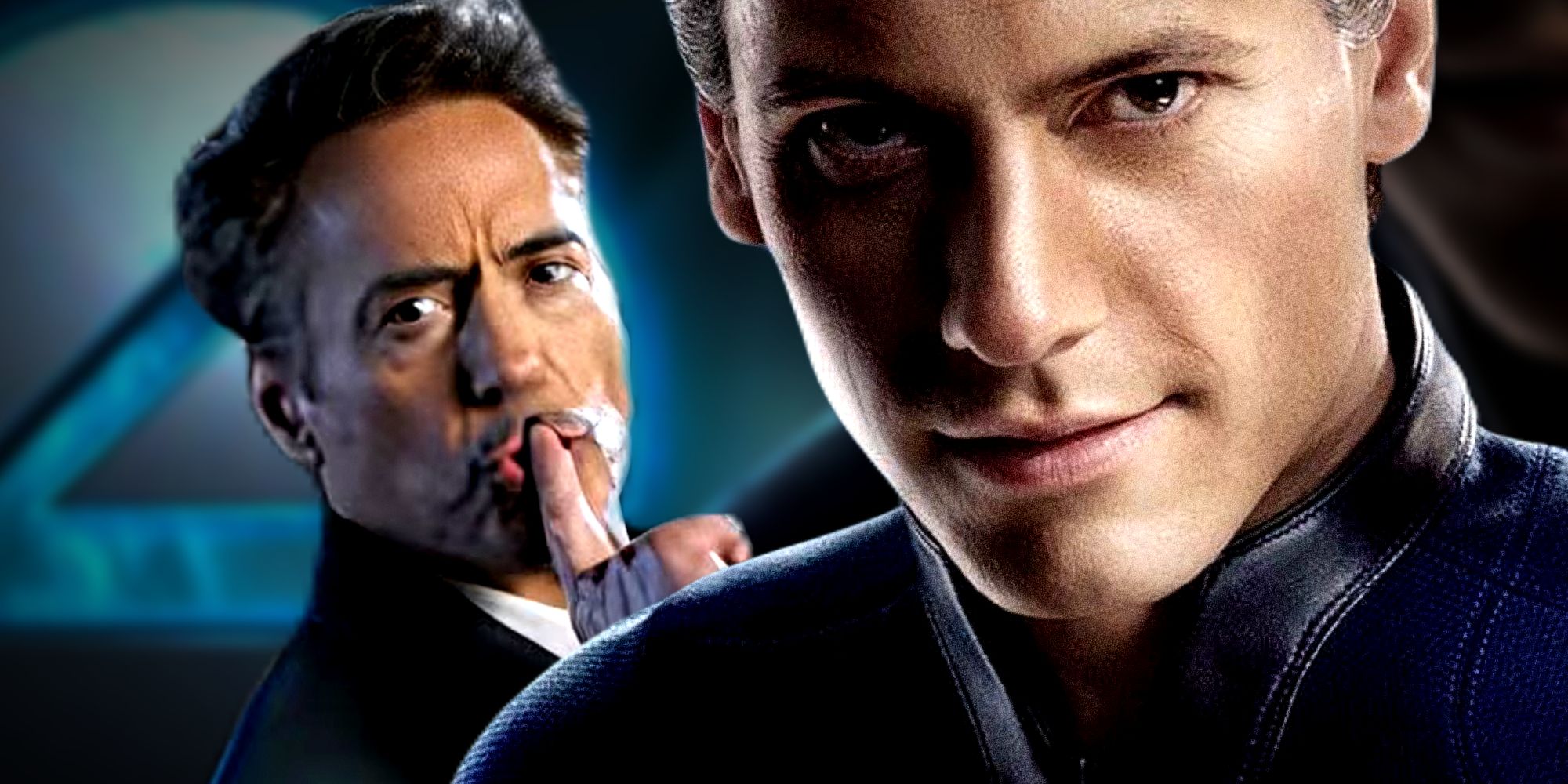 Robert Downey Jr. shushes the audience in Avengers Doomsday&rsquo;s cast announcement and Ioan Gruffud&rsquo;s Reed Richards smiles in Fantastic Four