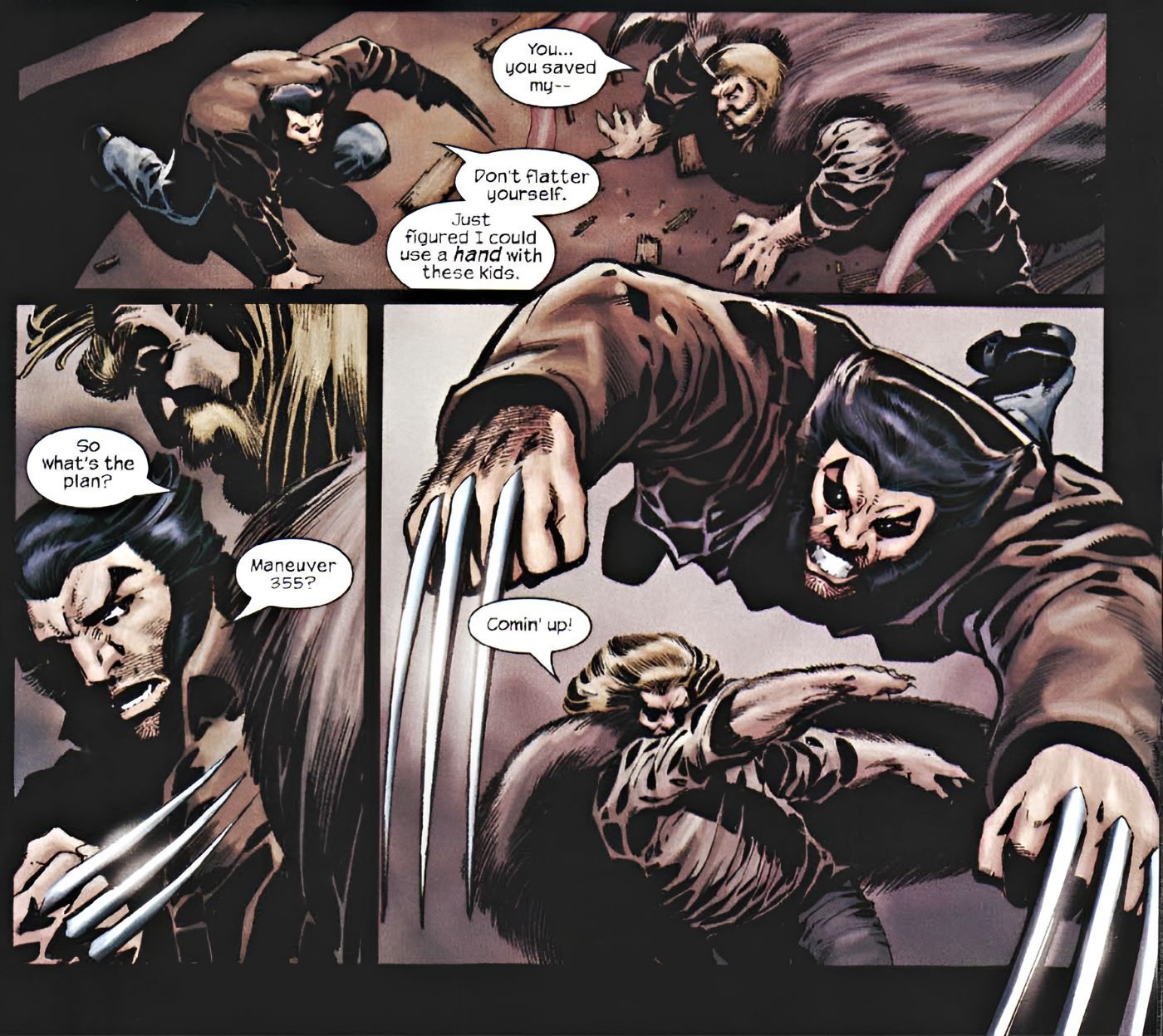 Sabretooth and Wolverine Use the Fastball Special During a Bar Fight