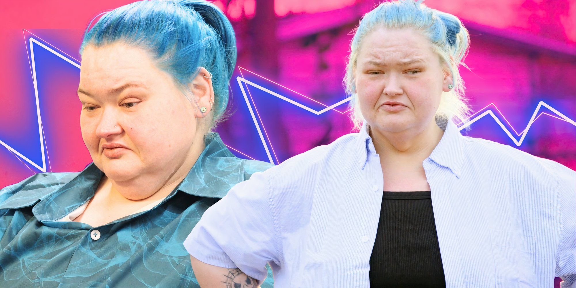 1000-Lb Sisters Amy Slaton montage of her looking serious with hands on hips