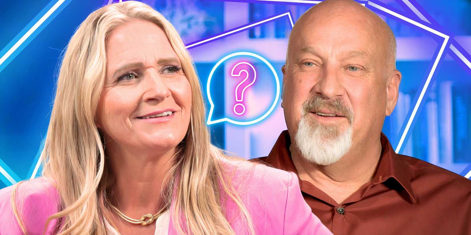 Sister Wives Christine Brown And David Woolley looking confused