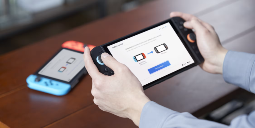 A photo showing the Switch to Switch 2 transfer process. 